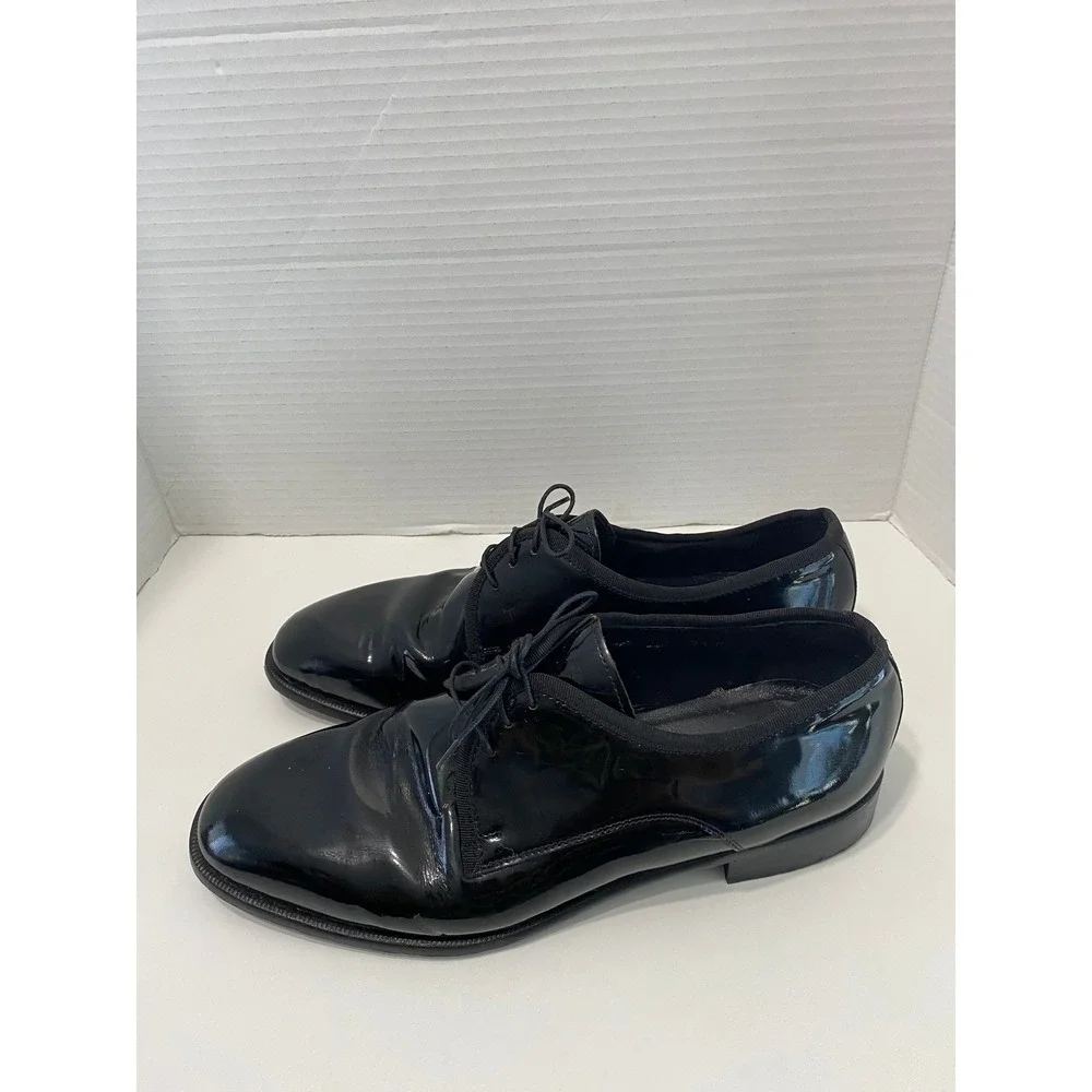 Pronto Uomo Oxford Shoes Men 9.5 Black Good Patent Leather Firenze